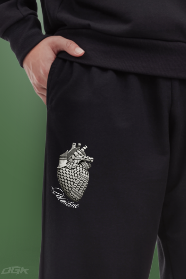 PALESTINE HEART - HEAVY TRACKPANTS ***