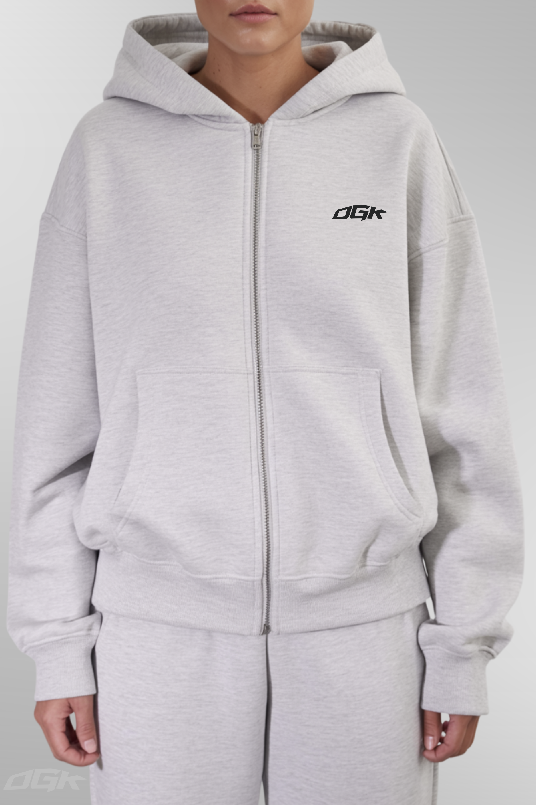BASIC ZIPPER - GRAU
