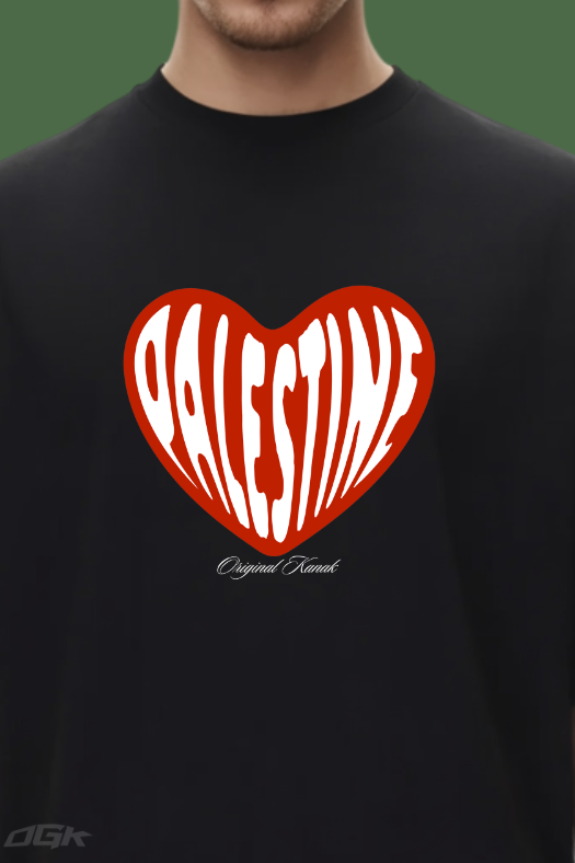 HEART FOR PALESTINE - OVERSIZED SHIRT***
