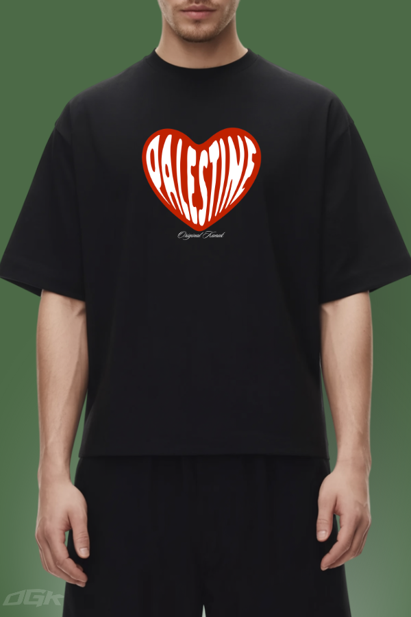 HEART FOR PALESTINE - OVERSIZED SHIRT***