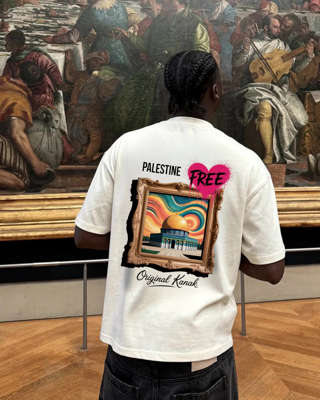 FREE PALESTINE HEART - OVERSIZED SHIRT***