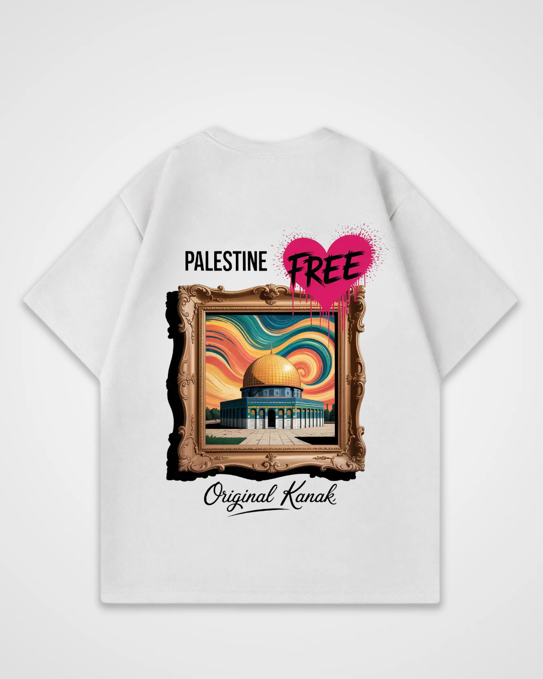 FREE PALESTINE HEART - OVERSIZED SHIRT***
