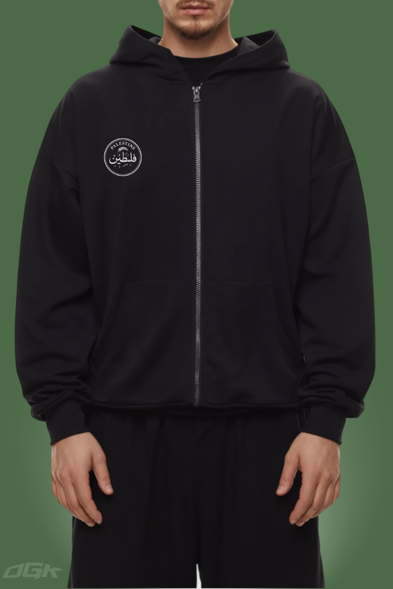 PALESTINE STAMP - HEAVY ZIP HOODIE ***