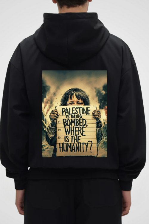 HUMANITY PALESTINE - OVERSIZED HOODIE***