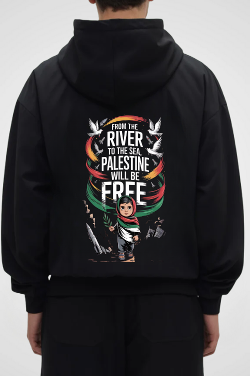 RIVER TO THE SEA PALESTINE - OVERSIZED HOODIE***