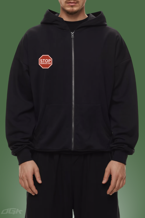 STOP GENOCIDE - HEAVY ZIP HOODIE ***