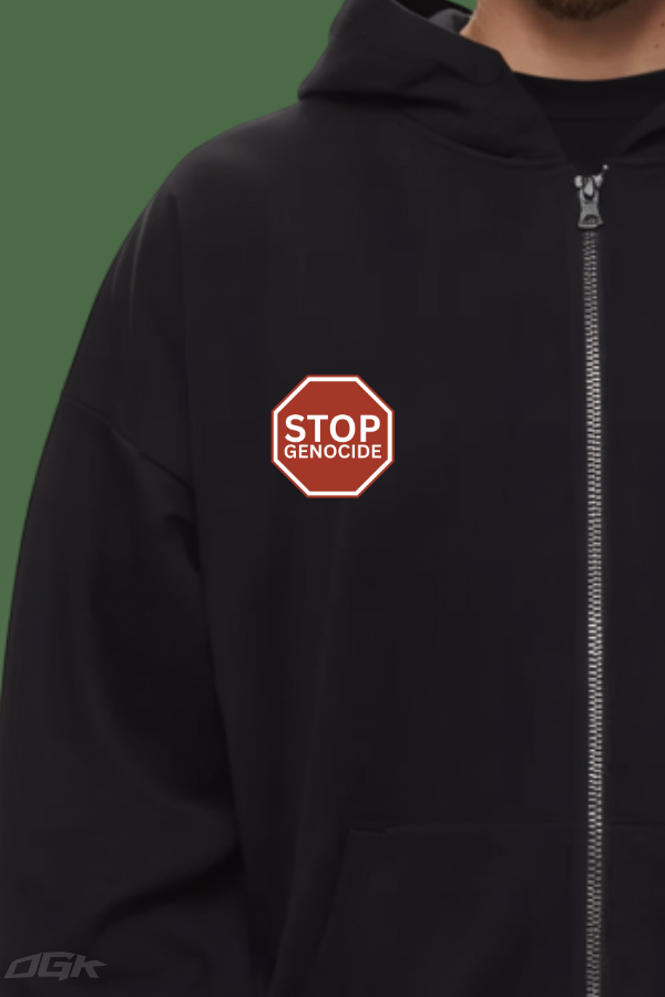 STOP GENOCIDE - HEAVY ZIP HOODIE ***