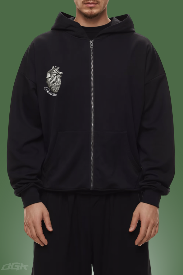 PALESTINE HEART - HEAVY ZIP HOODIE ***