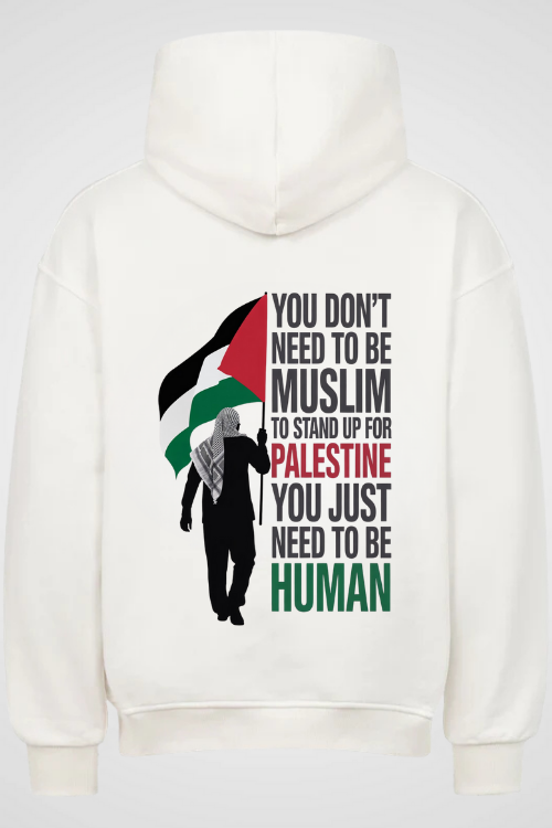 HUMAN PALESTINE -  OVERSIZED HOODIE***